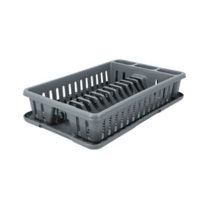 DISHDRAINER W/TRAY DARK GREY TATAY DISHDRAINER W/TRAY DARK GREY TATAY